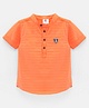 TONYBOY Half Sleeves Self Striped Short Kurta - Orange