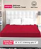 Babyhug Waterproof 100% Terry Cotton Breathable Fitted Double Bed King Size Mattress Protector Cover- Maroon