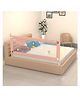 BAYBEE Baby Bed Rails Guard Barrier for Baby Kids Safety, Foldable Bed Rail Falling Protector Fence with 7 Adjustable Height (180x63 cm, Pink) - (Color & Design May Vary)