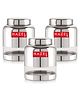 HAZEL Stainless Steel Transparent Container Glossy Finish Airtight See Through Jar Barni Set of 3, 1500 ml, Silver