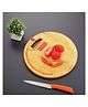 HAZEL Neem Wood Chopping Board Round|Vegetable Chopping Board Wooden For Kitchen|Oval Shape Thick Wooden Cutting Board, Diameter 33.5 cm