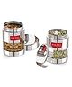 HAZEL Stainless Steel Mukhwas Container | See Through Small Containers for Kitchen Storage Set | Transparent Airtight Jars Set of 2 Pc, 170 ml