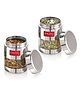 HAZEL Stainless Steel Mukhwas Container | See Through Small Containers for Kitchen Storage Set | Transparent Airtight Jars Set of 2 Pc, 300 ml