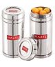 HAZEL Steel Container for Fridge Storage Set |Transparent Lid Containers For Kitchen| Fridge Storage Boxes with Transparent Lid, Set of 2, 900 ml
