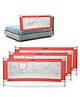BAYBEE Baby Bed Rails Guard Barrier for Baby Kids Safety, Foldable Bed Rail Falling Protector Fence with 7 Adjustable Height (180x63 cm, (Pack of 3) Red) - (Color & Design May Vary)