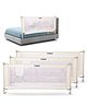 BAYBEE Baby Bed Rails Guard Barrier for Baby Kids Safety, Foldable Bed Rail Falling Protector Fence with 7 Adjustable Height (180x63 cm, (Pack of 3) Beige) - (Color & Design May Vary)