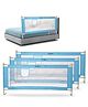 BAYBEE Baby Bed Rails Guard Barrier for Baby Kids Safety, Foldable Bed Rail Falling Protector Fence with 7 Adjustable Height (180x63 cm, (Pack of 3) Blue) - (Color & Design May Vary)