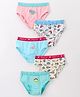 Red Rose Cotton Knit Panties Striped & Dino Print Pack of 5 - Blue White & Pink