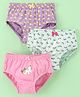 Red Rose Cotton Star Print Panties Pack of 3 - Blue Pink & Green