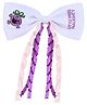 Aye Candy Twirly Miss Naughty Bow On Alligator Hair Clip - White & Purple