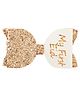 Aye Candy Eid Theme Glitter Embellished My First Eid Bow On Alligator Hair Clip - Golden