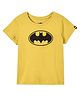 The Souled Store Half Sleeves DC Comics Batman Logo Featured Tee - Mustard Yellow