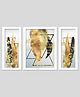 Wens Set Of 3  Modern Creative Feather Design Wall Art Painting  White