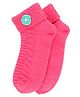 BHARATASYA Flower Applique Solid Socks - Pink