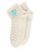 BHARATASYA Ankle Length Flower Crochet Detail Knitted Socks - Cream