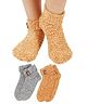 BHARATASYA Kids Pack Of 2 Pairs Heather Ankle Length Knitted Socks - Grey & Yellow