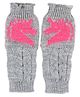 BHARATASYA Knitted Unicorn Design Fingerless Mittens - Grey