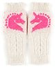 BHARATASYA Knitted Unicorn Design Fingerless Mittens - White