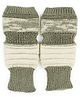 BHARATASYA Knitted Colour Blocked Fingerless Mittens - Green