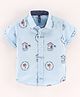 Little Kangaroos Half Sleeves Shirt House Print- Blue