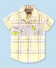 Little Kangaroos Half Sleeves Checks Shirt with Summer Theme - Lemon Yellow