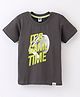 Teddy Cotton Half Sleeves T-Shirt Football Printed - Charcoal Black