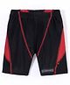 ROVARS Above Knee Length Swimming Trunk Logo Print - Black & Red