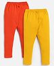 Nottie Planet Pack Of 2 Solid Stretchable Ankle Length Leggings - Yellow Orange