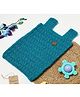 ShilpShakti Sleeveless Solid Hand Knitted Sweater - Teal Blue