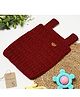 Shilpshakti Sleeveless Hand Knitted Checked Sweater -  Maroon