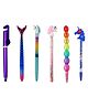 Asera Designer Pens & Pencils Combo for Kids Stylus Pens Unicorn Mermaid Superman Designs Set of 6 - Multicolour