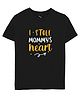 Zeezeezoo Half Sleeves Valentine Theme I Stole Mommy's Heart Printed Tee - Black