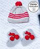 COCOON ORGANICS Handcrafted Soft And Warm Pom Pom Detail Winter Cap And Socks Set - Grey
