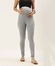 Blush 9 Over The Bump Solid Maternity Leggings - Grey Melange
