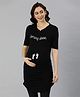 Blush 9 Short Sleeves Coming Soon Printed Top Maternity Wear - Black