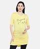 Blush 9 Short Sleeves Napping For Two Printed Top Maternity Wear - Yellow