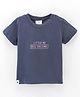 First Smile Cotton Half Sleeves Text Printed T-Shirt - Blue
