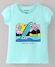 Lazy Bones Cotton Half Sleeves Top Skate Board Print - Blue