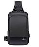 THE CLOWNFISH 2 Compartments Waterproof Anti-Theft Standard Backpack Sling Travel Crossbody Bag with USB Charging (Black, 6.5 Litres