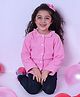 Soleilclo Full Sleeves Ruffle Neck Solid  Jacket - Pink