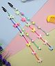 Kamule Set Of 2 Butterfly And Beads Detail Hair Wrap Strings With Knotted Thread And Pin Hair Clip Accessory - Yellow Pink Green
