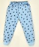 Hrit Sailor Theme All Over Ship Anchor & Helm Printed Lounge Pantss  - Blue