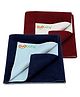 OYO BABY Small Size Baby Water Proof Bed Protector Mat Pack Of 2 - Dark Blue & Maroon