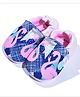 Kidofash Swan With Abstract Lines Printed Booties - Blue & Pink