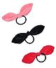 Funkrafts Set Of 3 Bow Hair Rubber Bands - Pink & Black