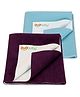 OYO BABY Small Size Baby Bed Protector Mat Pack Of 2 - Plum & Sea Blue