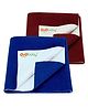 OYO BABY Small Size Baby Bed Protector Mat Pack Of 2 - Royal Blue & Maroon
