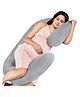MY ARMOR Micro Fibre C Shaped Maternity Pillow with Velvet Cover -  Grey