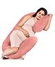 MY ARMOR Micro Fibre C Shaped Maternity Pillow with Velvet Cover - Peach