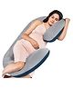 MY ARMOR Micro Fibre C Shaped Maternity Pillow with Velvet Cover - Grey & Navy Blue